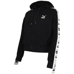 Puma Revolt Long Sleeve Zip Up Black/White Womens Hooded Track Jacket 578594 01