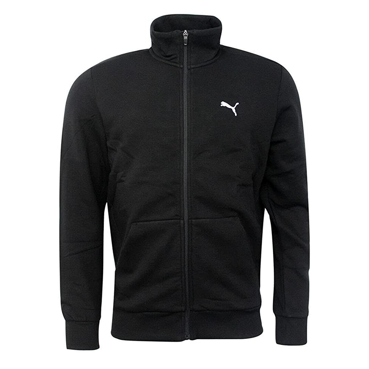 Puma Essential Long Sleeve Black Zip Up Mens Track Jacket 591642 01