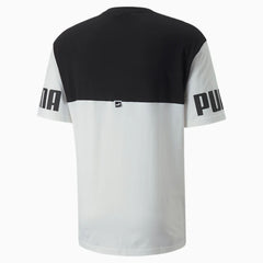 Puma Short Sleeve Crew Neck White/Black Colourblock Mens T-Shirt 592453 02