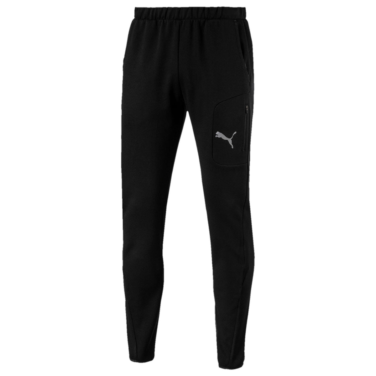 Puma Evostripe Stretch Waist Black Graphic Logo Mens Lightweight Track Pants 594940 01