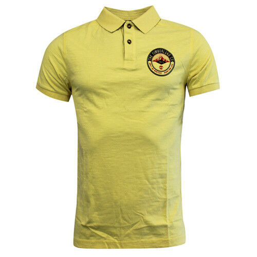 Timberland Earthkeepers Yellow Cotton Button Up Mens Polo Shirt 6008J 718 R12I