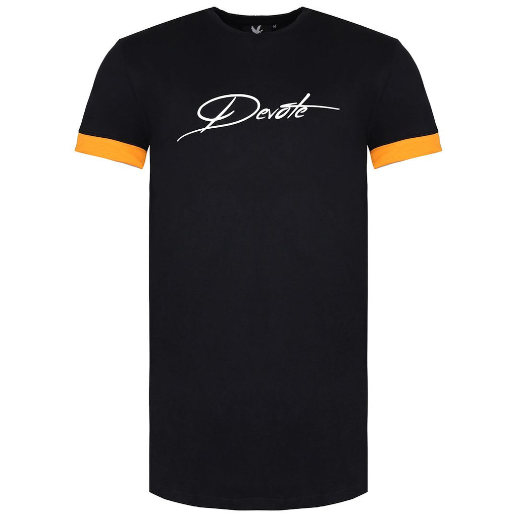 Devote London Felix Mens Black/Orange T-Shirt