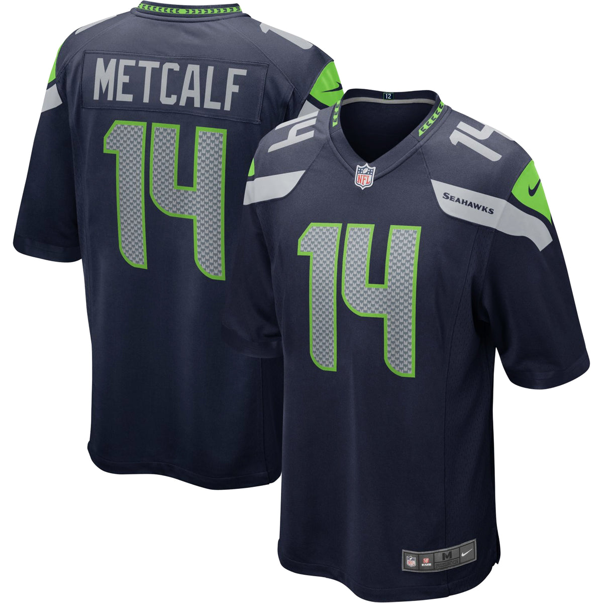 Nike NFL Seattle Seahawks 14 Metcalf Home Game Jersey