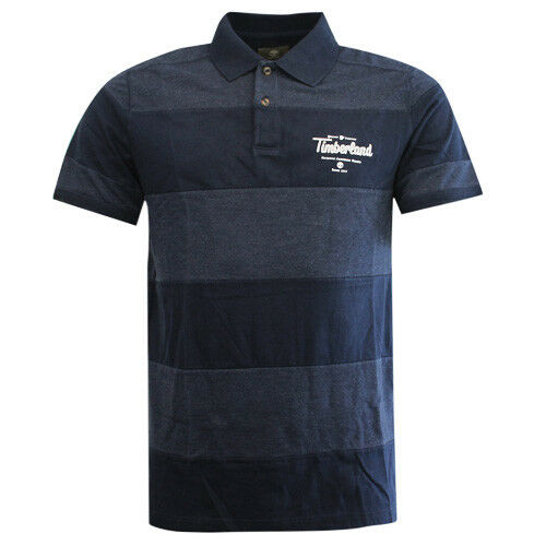 Timberland Earthkeepers Navy Panel Cotton Mens Polo Top Shirt