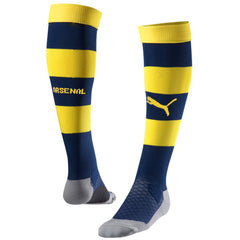 Puma Arsenal AFC 2014-2015 Hooped Yellow/Blue Mens Football Socks 746375 08