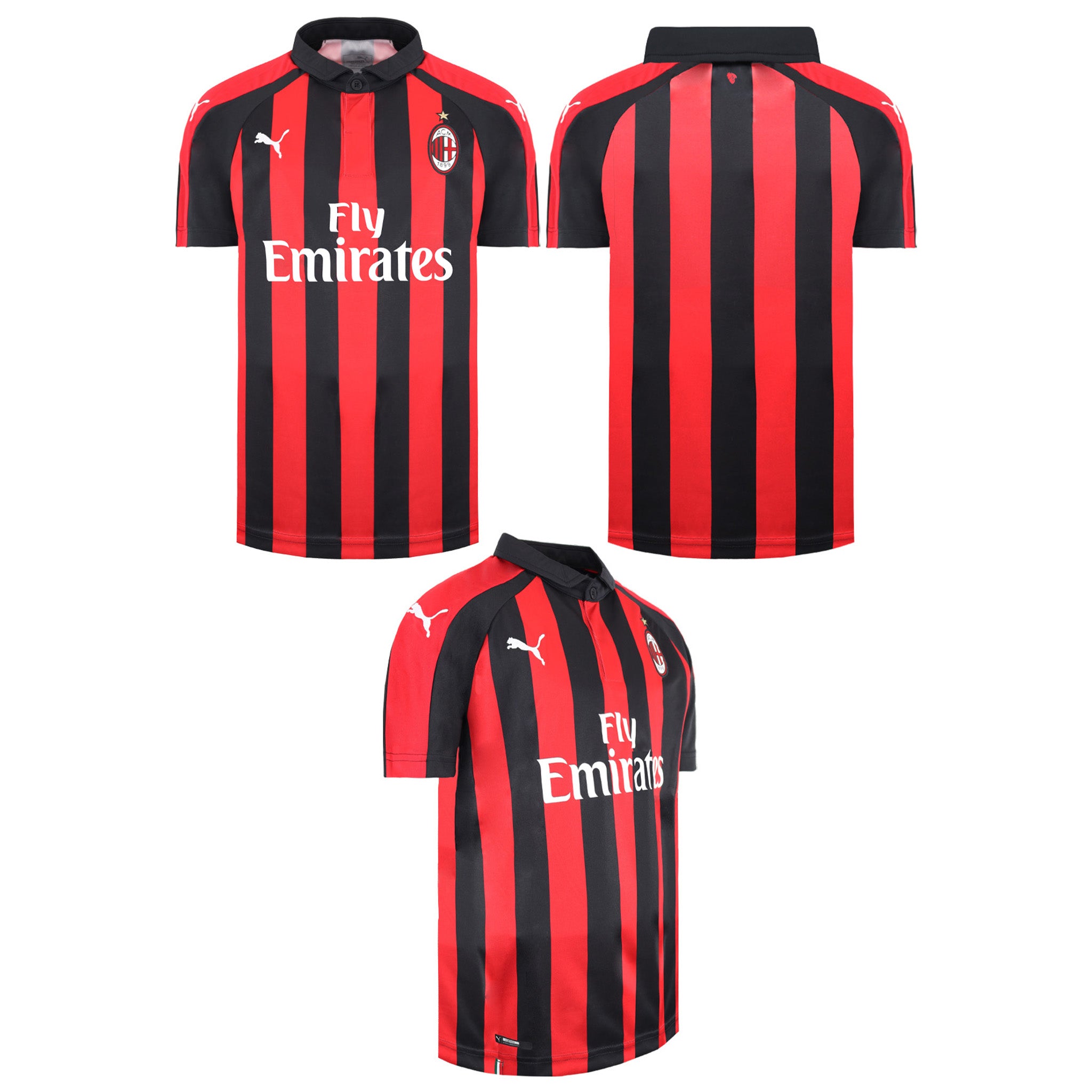 Puma AC Milan Home Kids Red/Black Football Shirt