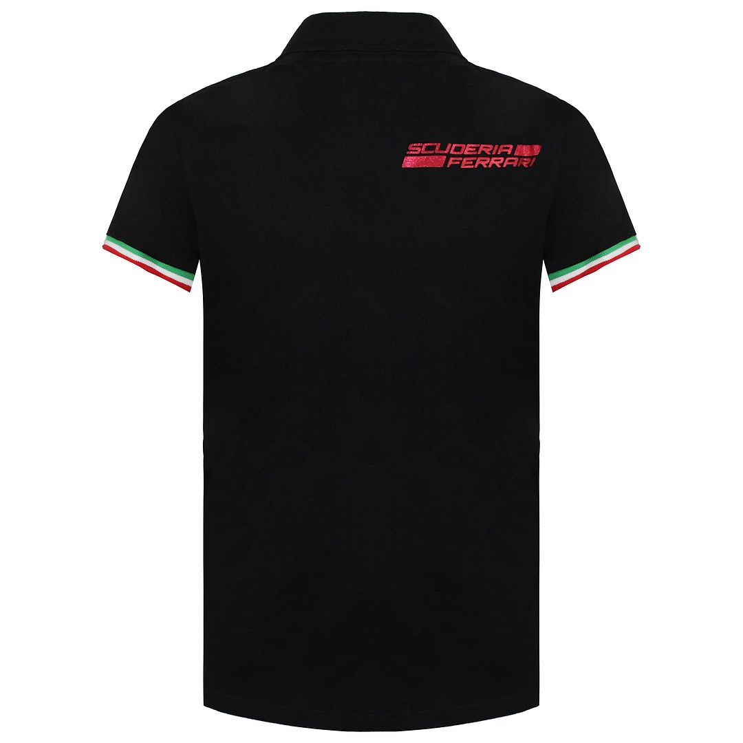 Puma Scuderia Ferrari Kids Black Polo Shirt