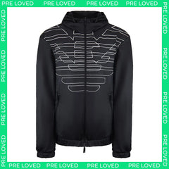 Emporio Armani Logo Mens Black Reversible Jacket - Missing