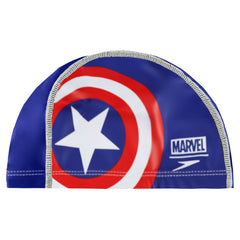 Speedo Marvel Blue Junior Printed Swim Slogan Pace Cap