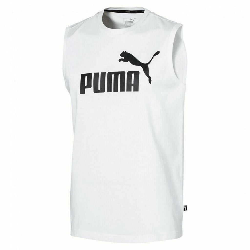 Puma Graphic Logo Crew Neck Sleeveless White Mens Vest 844327 02