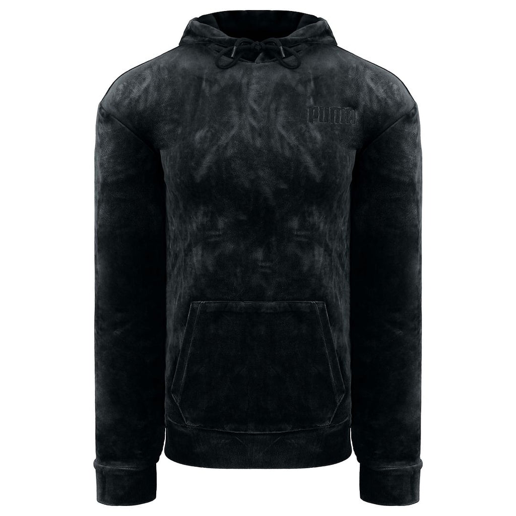 Puma Embroidered Logo Womens Black Velour Hoodie