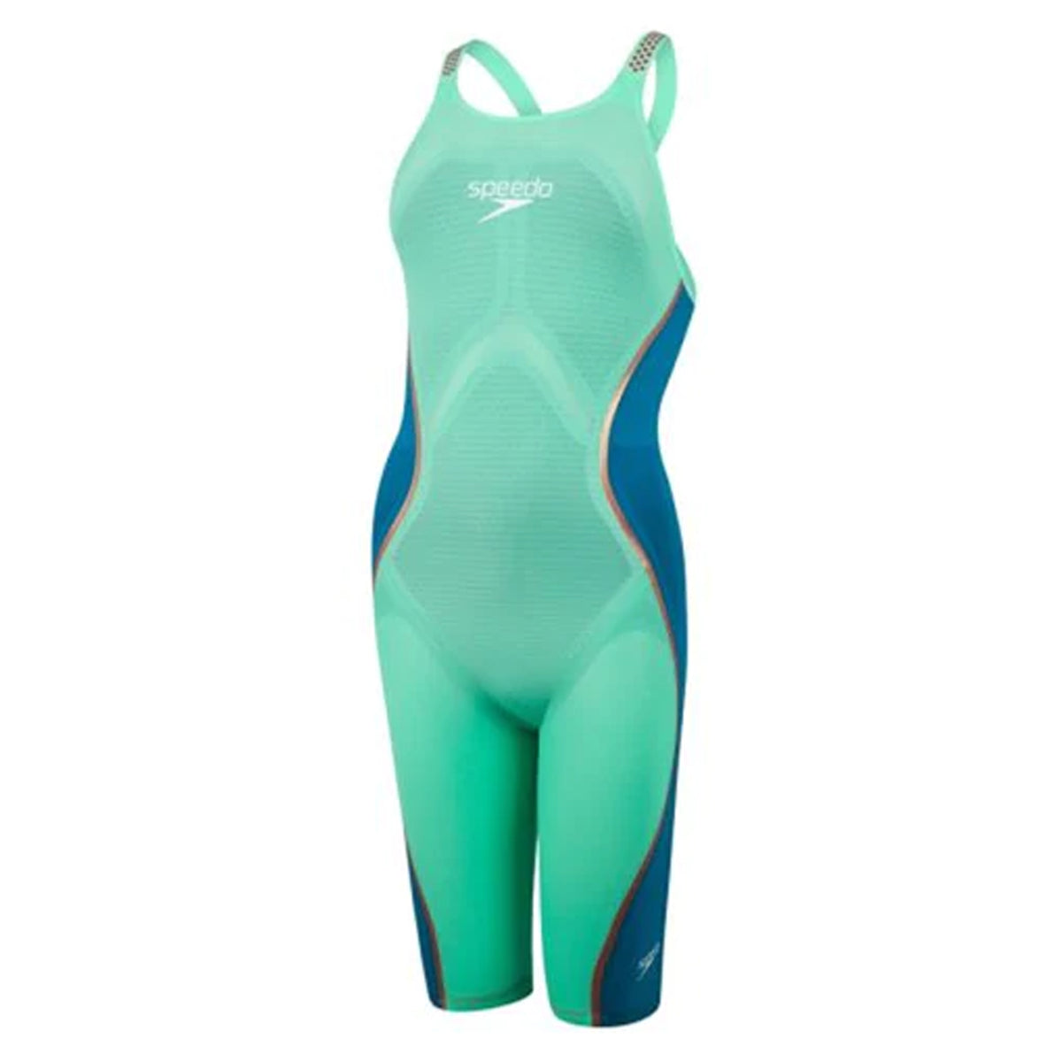 Speedo Fastskin LZR Pure Intent Kneeskin Womens Green Blue Swimsuit