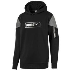 Puma Nu-Tility Hoodie Black Sweatshirt Mens Logo Jumper 581114 01