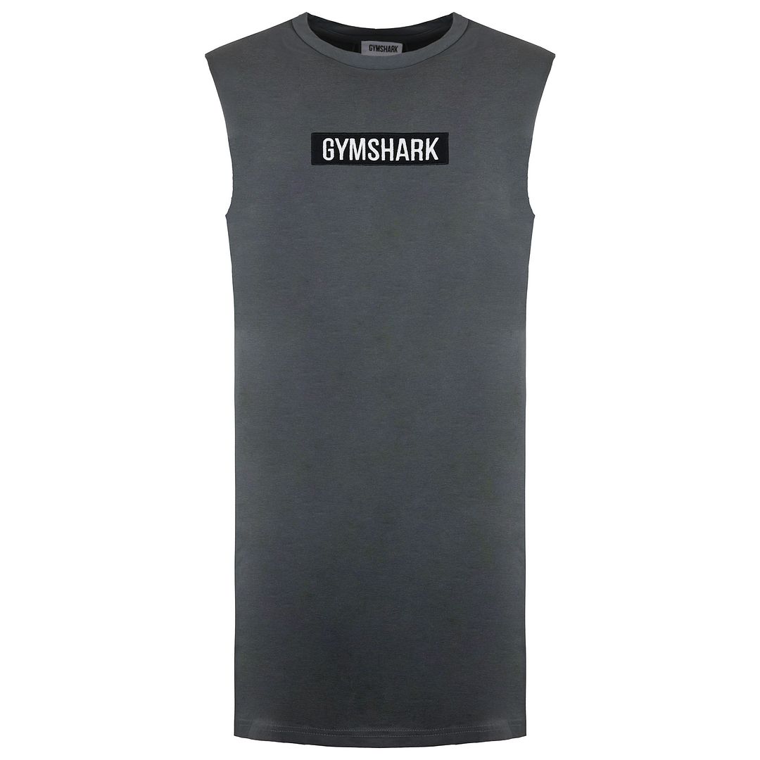 Gymshark GFX Central Drop Arm Mens Grey Tank Top