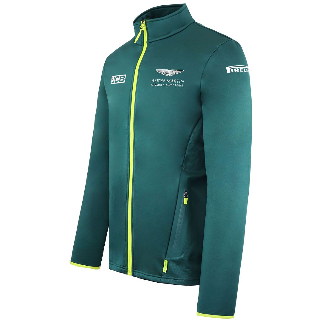 Aston Martin F1 Official Team Mens Green Softshell Jacket