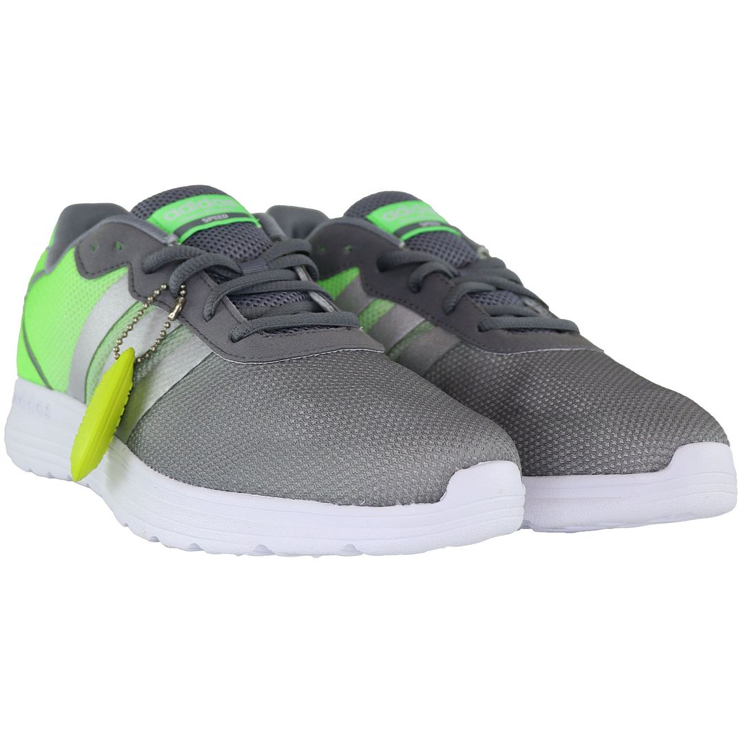 Adidas Neo CloudFoam Mens Grey/Green Trainers