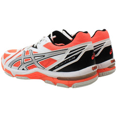 Asics Gel Elite 3 Womens White/Orange Volleyball Shoes