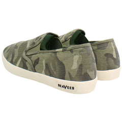 Seavees Baja Saltwash Mens Green Plimsolls