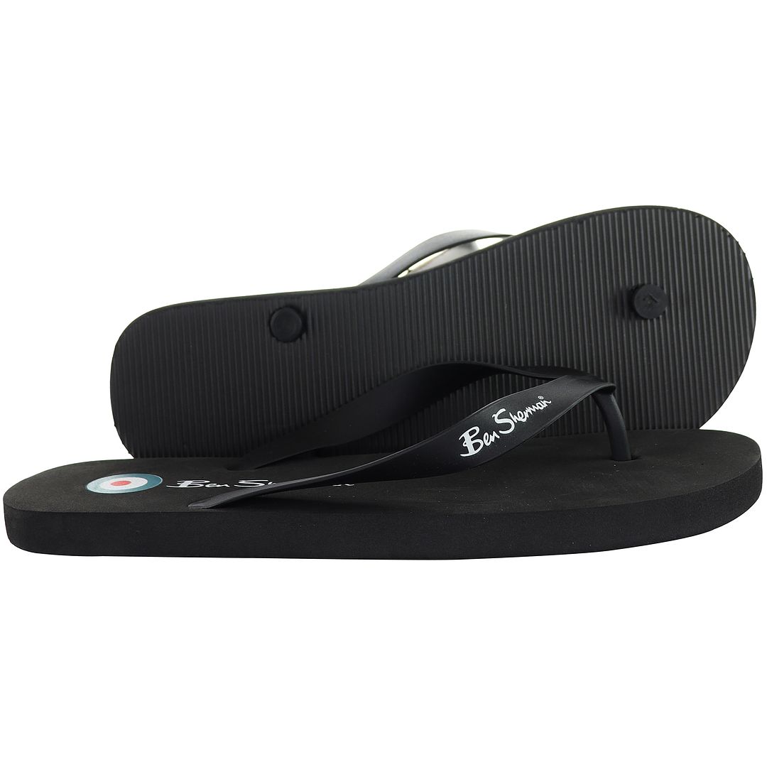 Ben Sherman Mens Black Flip-Flops