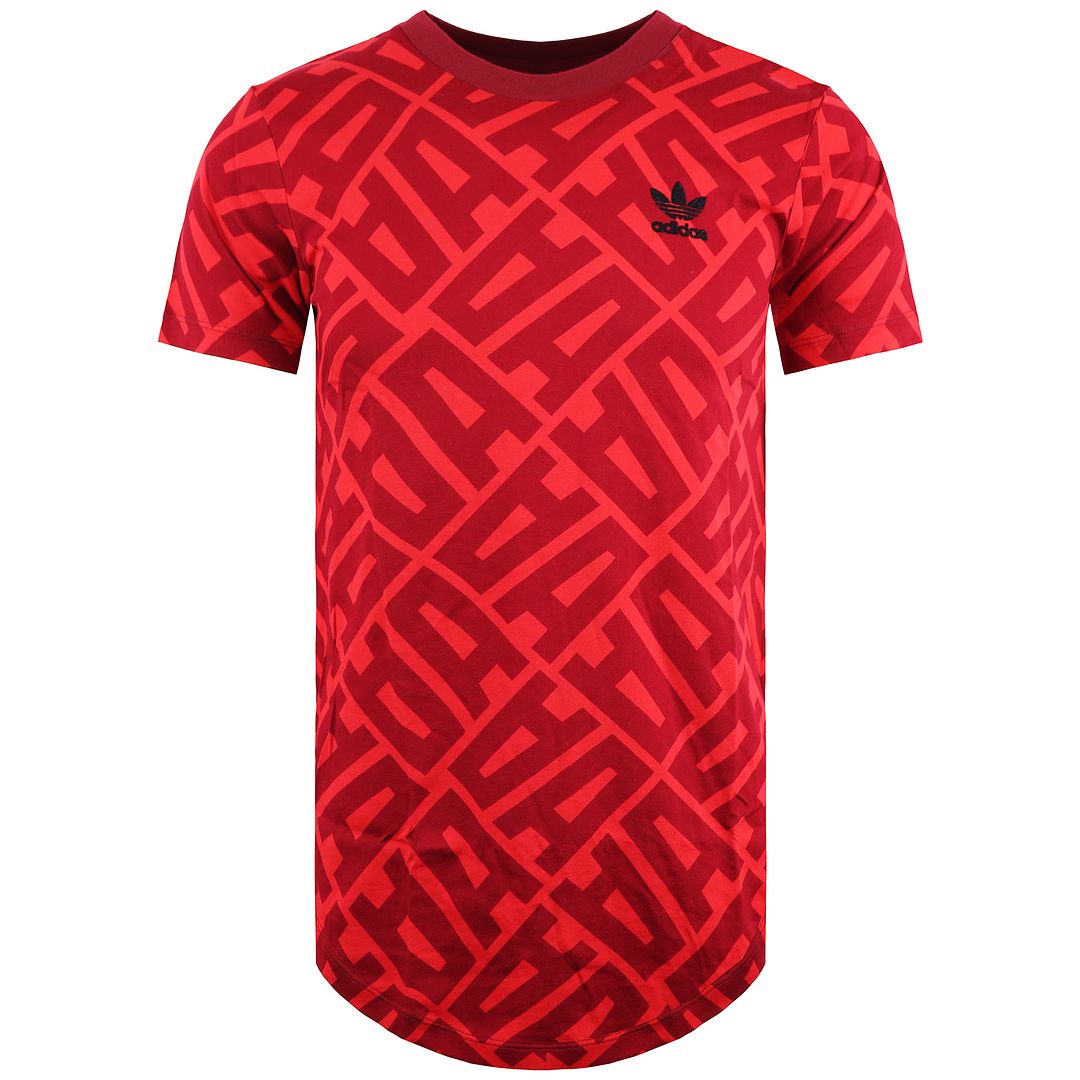 Adidas AOP Womens Red T-Shirt