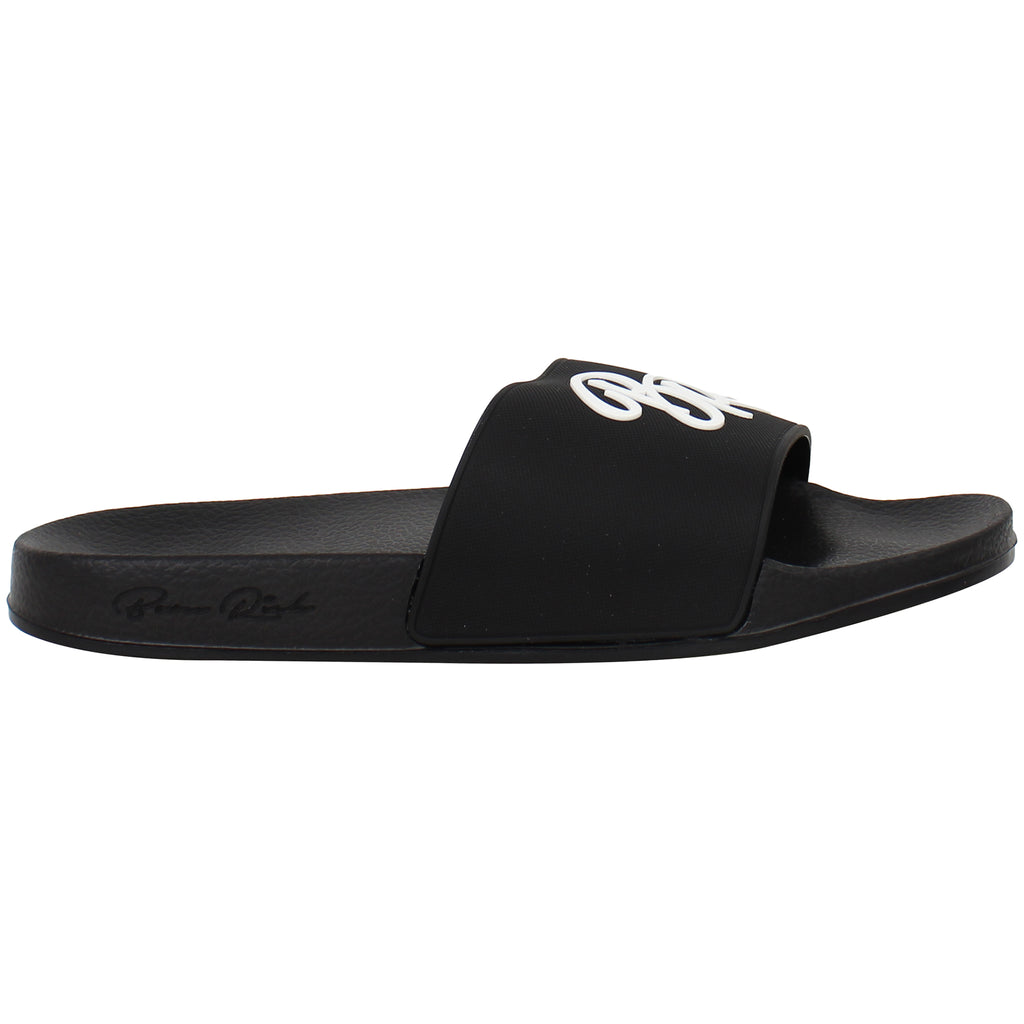 Born Rich Barreca Mens Black/White Sliders