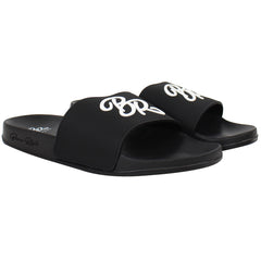 Born Rich Barreca Mens Black/White Sliders