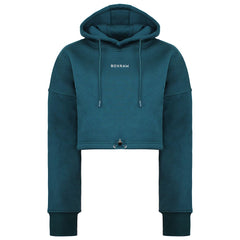 BoxRaw Johnson Womens Teal Cropped Hoodie