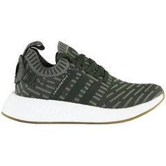 Adidas NMD_R2 Primeknit Lace-Up Green Synthetic Womens Running Trainers