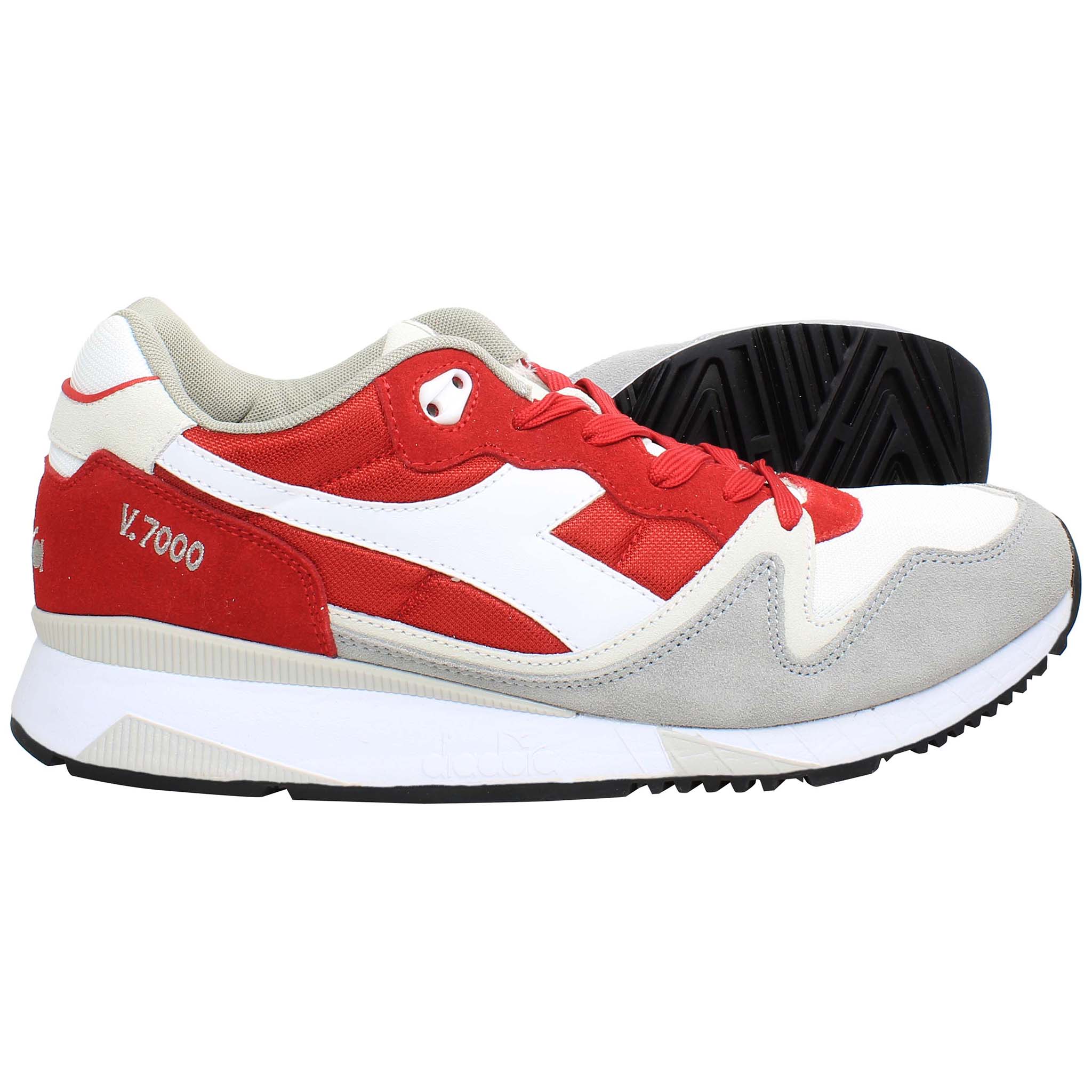 Diadora V7000 Nyl II Mens Red/White Trainers