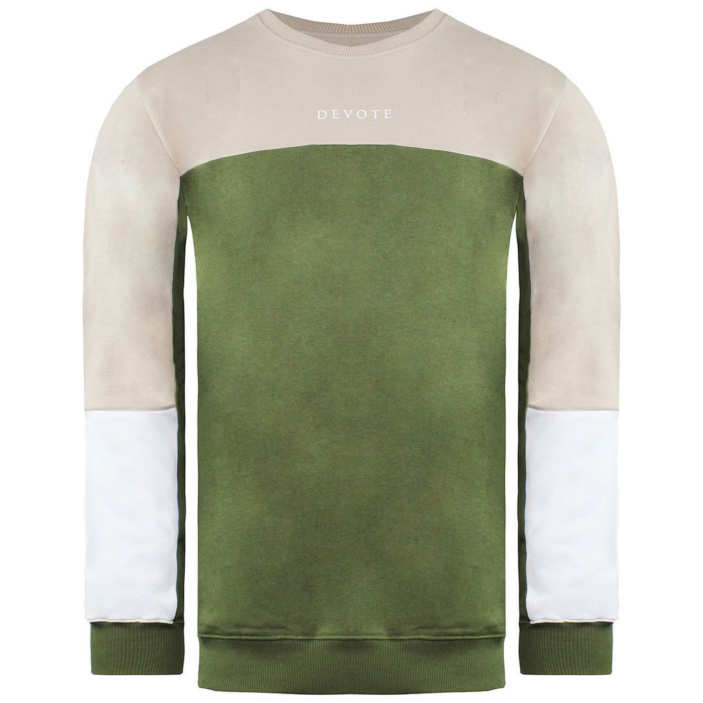 Devote London Mens Olive Nude Sweater