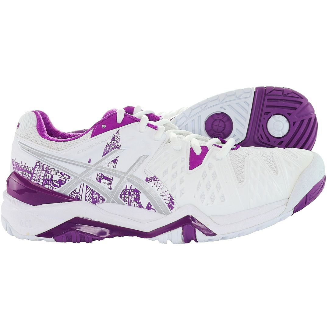 Asics Gel-Resolution 6 Womens White Tennis Trainers