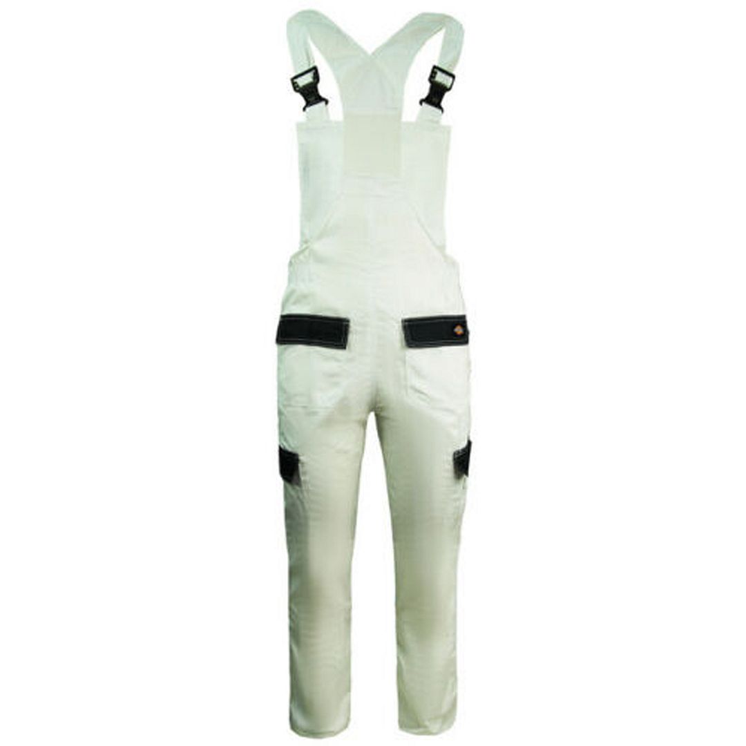 Dickies Everyday Bib & Brace Mens White Work Dungarees