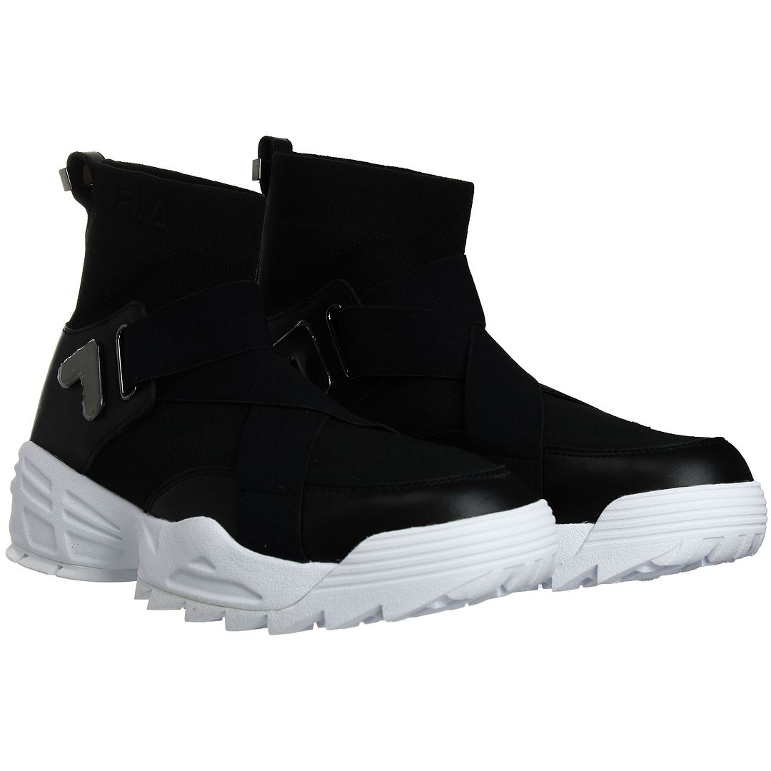 Fila Hi Top Sock Womens Black Shoes