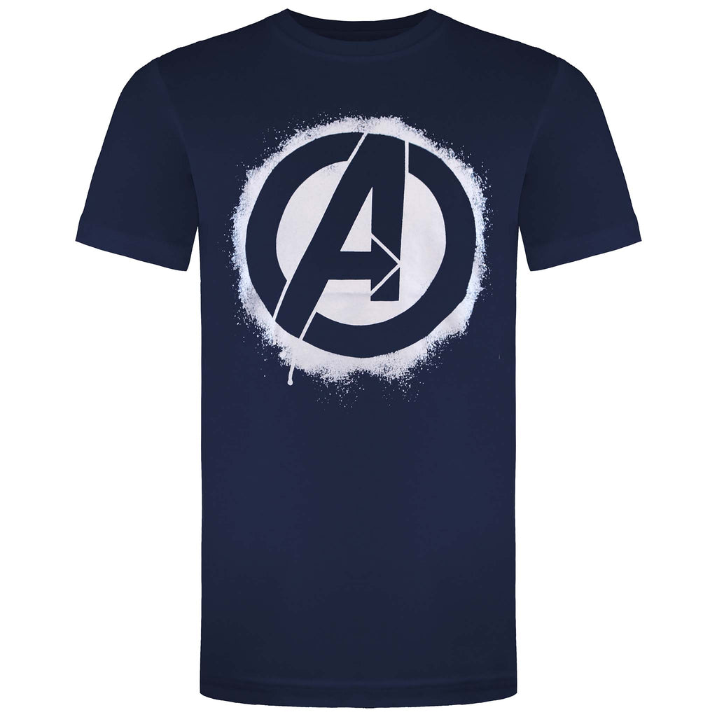 Avengers Stencil Logo Mens Navy T-Shirt