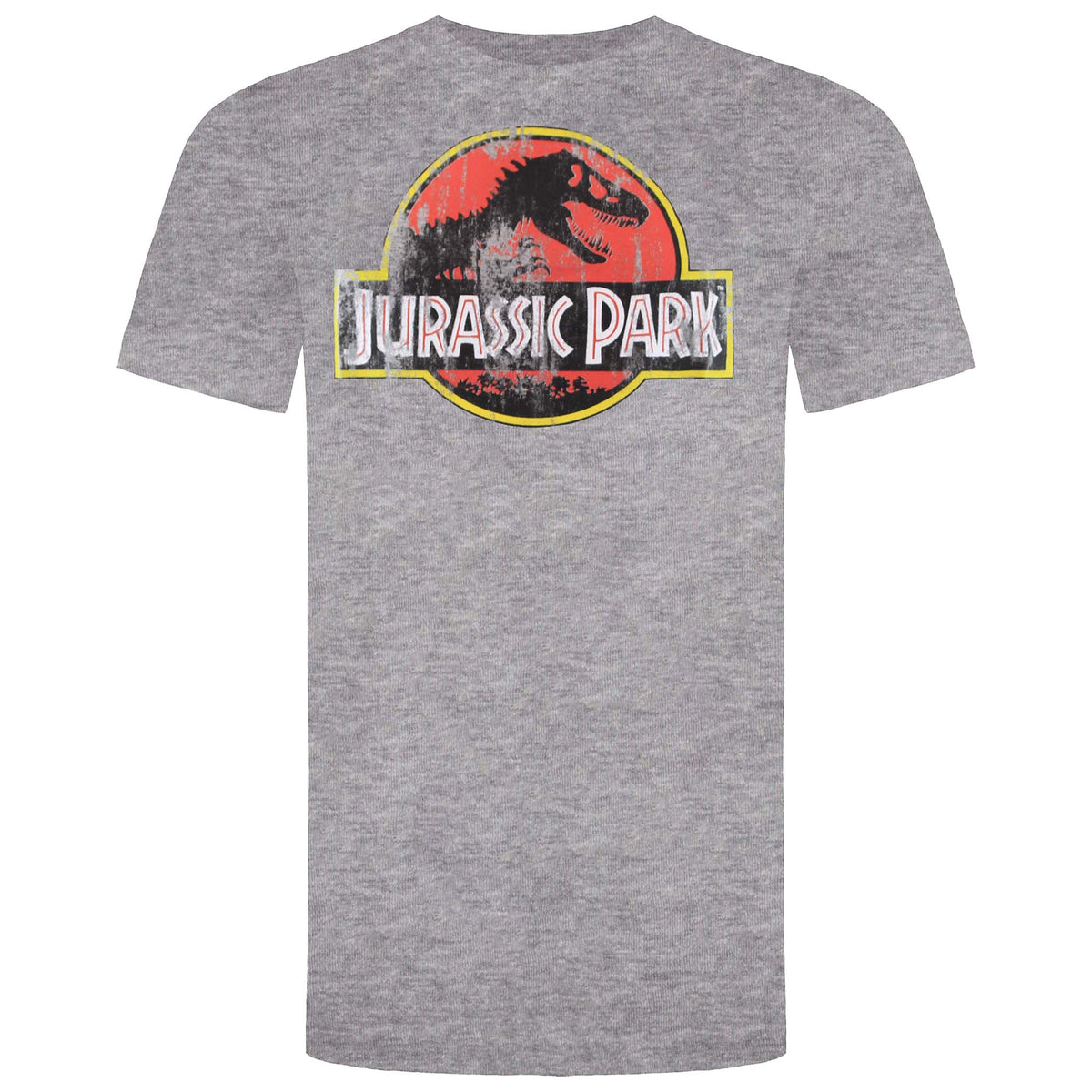 Jurassic Park Distressed Logo Mens Grey T-Shirt