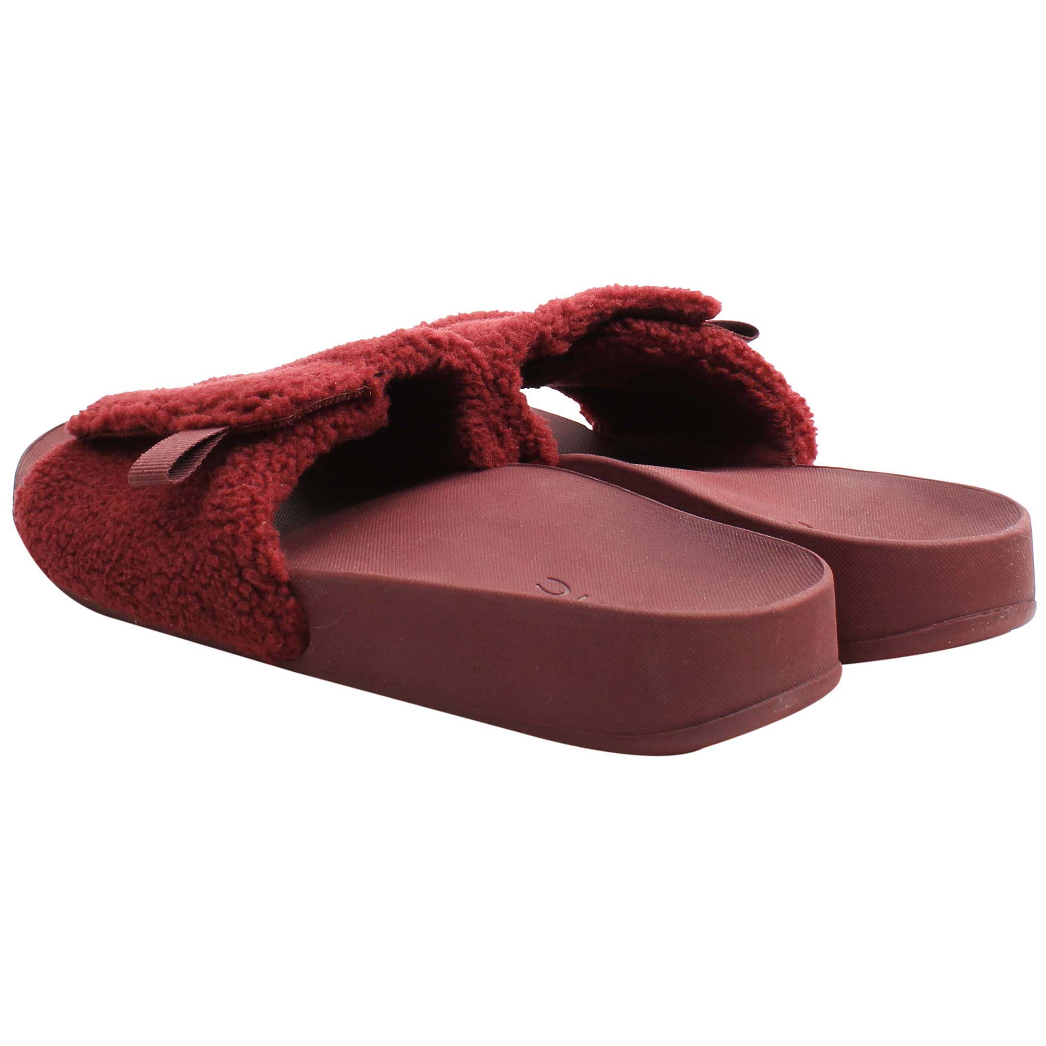 Vionic Keira Shearling Womens Red Sliders