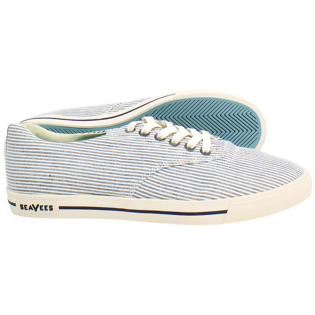 Seavees Hermosa Seersucker Mens Blue Plimsolls