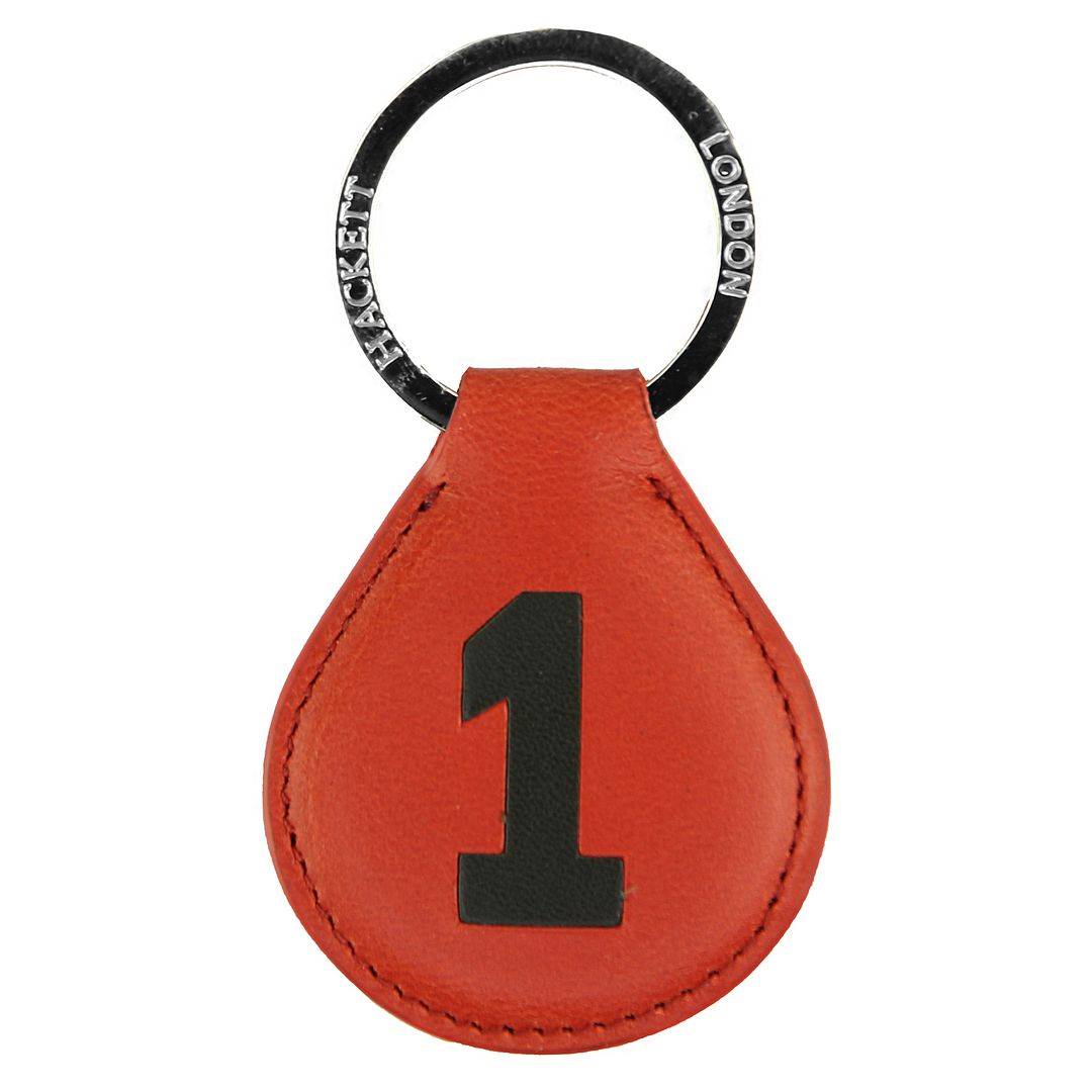 Hackett London Leather Number One Keyring