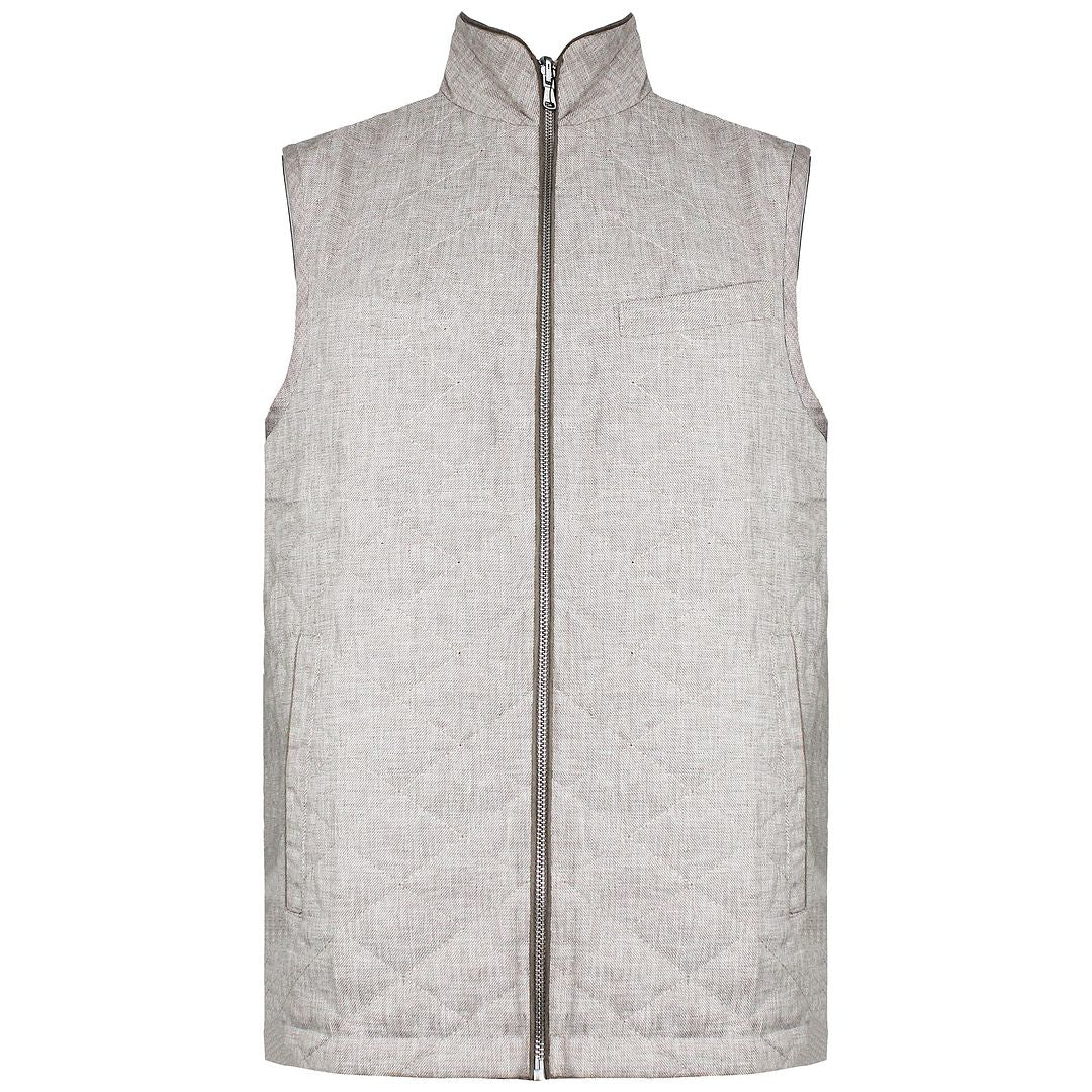 Hackett London Reversible Mens Beige Linen Gilet