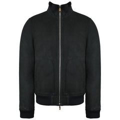 Hackett Mayfair Shearling Mens Dark Chocolate Bomber Jacket