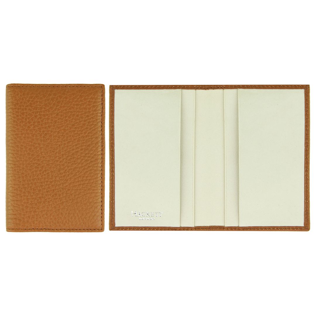 Hackett London Leather Mens Brown Card Holder