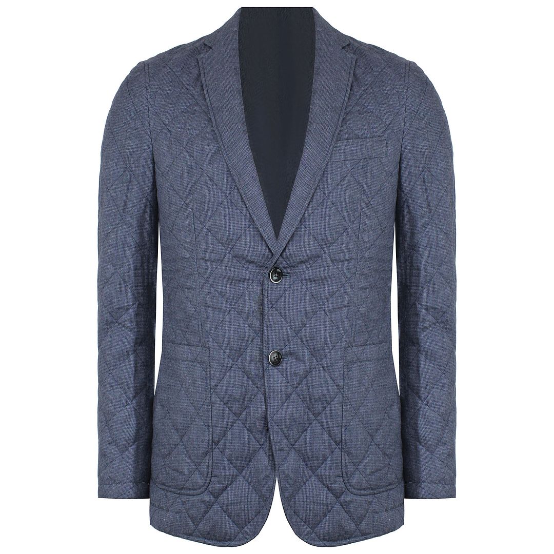 Hackett London Quited Mens Blue Blazer