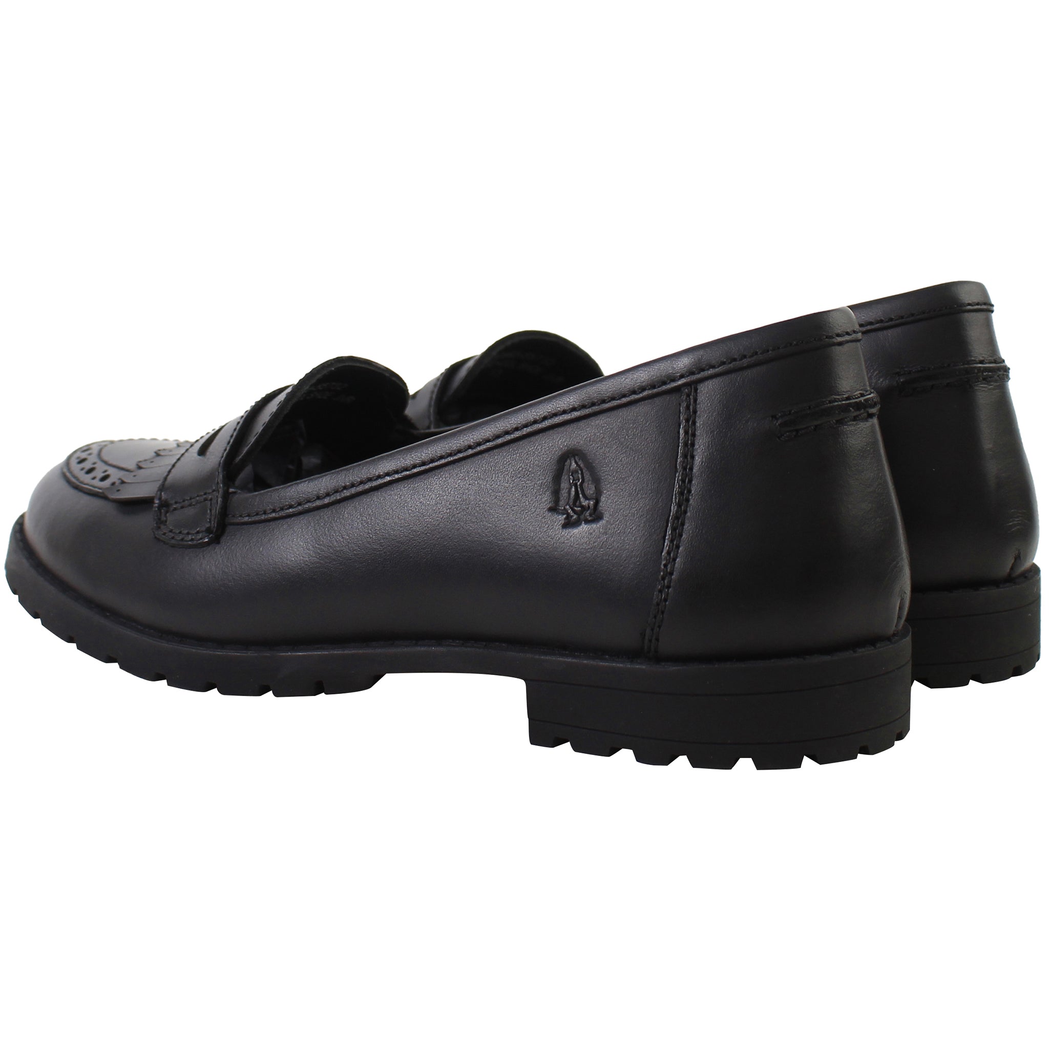 Hush Puppies Emer Kids Black Shoes (Wide)