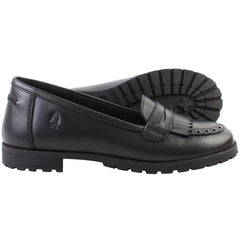 Hush Puppies Emer Kids Black Shoes (Wide)