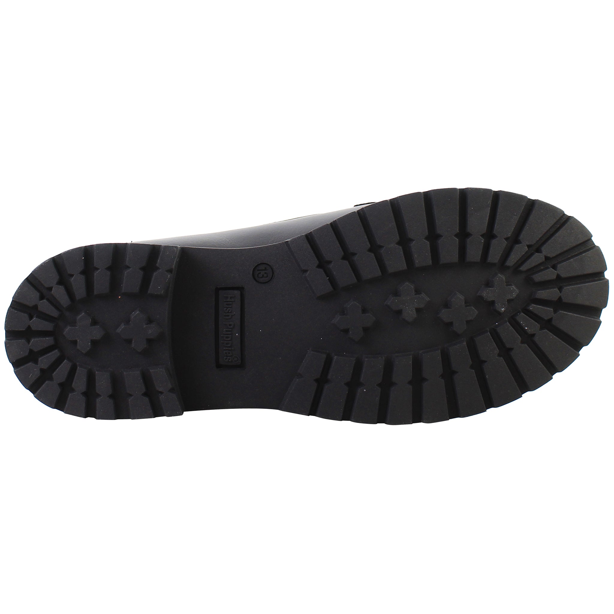 Hush Puppies Emer Kids Black Shoes (Wide)