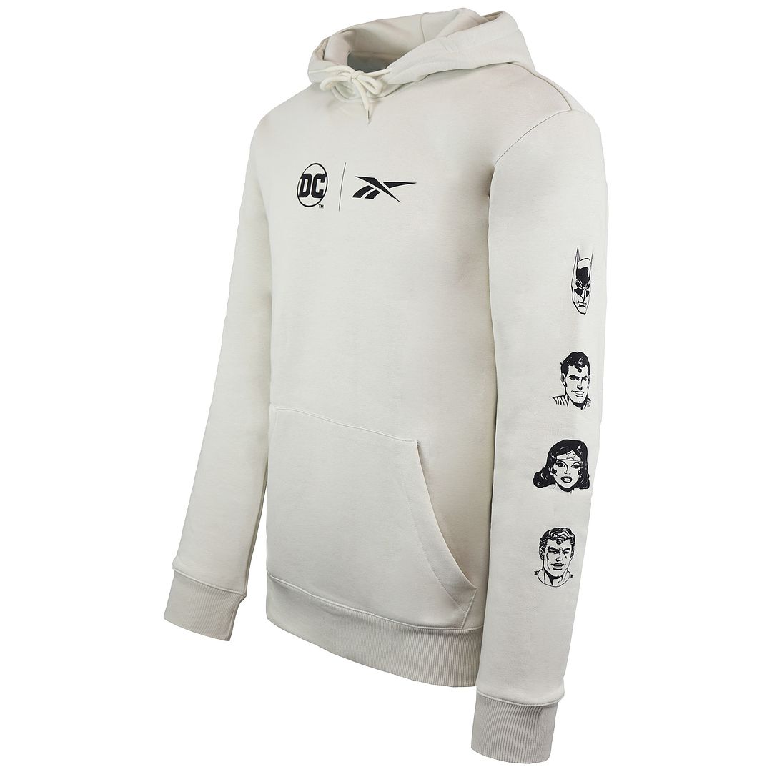 Reebok x DC Logo Mens Off White Hoodie