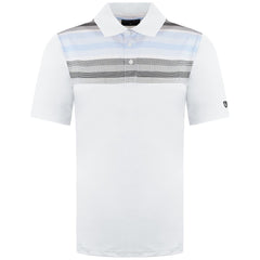 Island Green Matrix Print Mens White Golf Polo Shirt