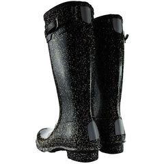 Hunter Giant Glitter Kids Black Wellies Boots