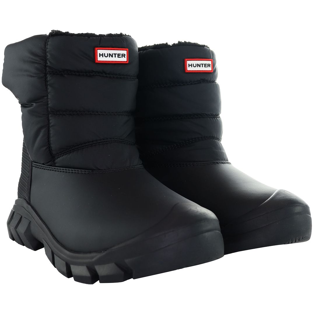 Hunter Interpid Kids Black Snow Boots