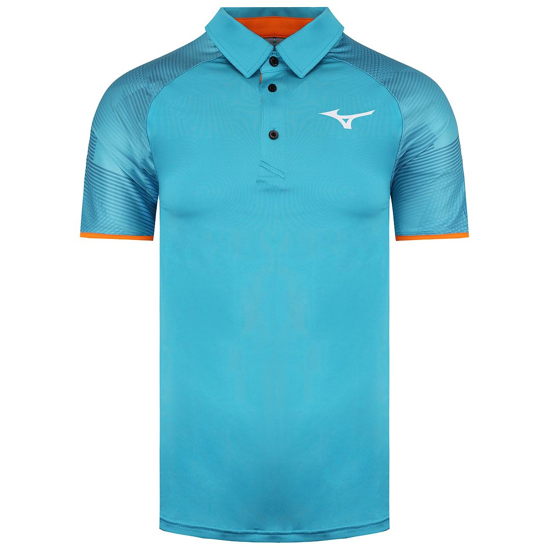 Mizuno Shadow Mens Blue/Orange Polo Shirt